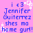 Pixelated text on pink background with blue and white elements, featuring repeated phrases about Jennifer Gutierrez as a home girl. The image shows no animation changes across observations.