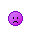Six purple pixelated circular faces with downturned mouths, some showing blue tears against a gray background.