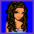 A 4-frame animated contact sheet showing a pixel-art princess character with long brown hair, blue top, and yellow pants across different poses and text display.