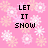 Pixelated pink background with white snowflakes and black text reading LET IT SNOW.