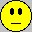 Three yellow pixelated smiley faces with black outlines on gray background; one neutral, two smiling with varying mouth shapes including red lips.