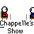 Pixel art scene with multiple characters in a classroom setting, featuring text bubbles and repeated 'Chappelle's Show' text.