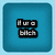 Four blue square with pixelated text: 'Hura Bitch', 'u kno who u r', 'CATLIN AND ADAM', and a blank