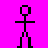 A 5x5 grid of black stick figures on a bright pink background, each in distinct poses across sampled animation frames showing walking and running motions.