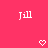 A static image with a bright pink background featuring repeated white text 'Jill' and small heart symbols.