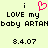 Pixelated text and a pink heart icon on a light yellow background, with identical text and date repeated side-by-side.