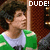 A four- shows a person in a green and white shirt with dark hair, displaying text changes