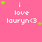 Pink background with white text 'i love lauryn<3' and green/orange star animations in a