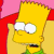 Animated contact sheet of Bart Simpson's face in various expressions against a red and pink background with yellow chair elements.