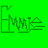Green background with pixelated dark green shapes including stylized text and abstract symbols arranged in a -like layout