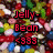Pixelated image with colorful jelly bean background and three text labels: "Jelly-Bean <333" in red, "Ice Cube <333" in pink, "Mysh Mosh <333" in green.