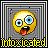 Pixelated yellow emoji face with blue eyes and red tongue sticking out, framed by gray layered borders on a black background.