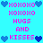 Pixelated cyan background with pink text and blue hearts arranged in a pattern