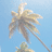 Pixelated palm tree against light blue sky with two text blocks on cyan and gray backgrounds reading "Wanna feel the warm breeze" and "sleep in under palm trees".