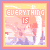 Pixelated icon with 'EVERYTHING IS' text above a pink-and-purple background, transitioning to 'alright' in cursive at the bottom.