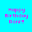 Pixelated birthday message with pink text on cyan background, green bars shift position across four views.