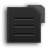 Dark gray rectangular icon with three horizontal lines, slightly offset corner, and pixelated edges on light gray background.