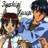 Two anime characters in school uniforms stand side-by-side against a black background with white text.