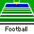 Pixelated football-themed icon set with green and white striped fields, blue end zones, yellow goalposts, and small player figures in motion