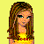 Pixelated cartoon-style buddy icon featuring a girl, Winnie the Pooh character, and red pajama pants with bear faces on yellow background.