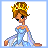 A 4-frame animated contact sheet showing a pixel-art princess character and her dress with text reading "Waiting For My Prince".