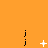 A static orange background with three vertical black lines and evolving white pixel clusters in a pattern