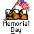 Animated Memorial Day icon featuring soldiers and American flag with frame-by-frame motion changes across a contact sheet layout.