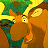 Animated contact sheet showing two frames of a cartoon moose character from Brother Bear with green text logo below, set against gray background.