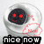 A four- animated sequence shows a cartoon character with a black face, red eyes, and a white swirl background, displaying changing text and expressions