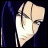 Pixelated anime-style character with light skin and dark hair, wearing a white shirt and dark jacket, positioned against a dark blue background with text reading "AnimeIM" and "com".