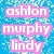 A static image divided into four quadrants with text overlays on pixelated backgrounds: blue, pink, green, and gray.