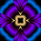A kaleidoscopic pattern of purple, blue, and gold geometric shapes with repeated 'Email' text in gold script on black background.