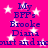 Bright pink background with white stars and repeated purple text reading "My BFFs Brooke Dina" in a pattern
