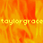 A pixelated orange and yellow flame-like background with repeated yellow text 'taylorgrace' across the top and bottom sections.