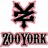 Pixelated icon with black stylized symbol above red-outlined text reading "YOO YOAH" on white background.