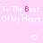 A static pixel art image with a light pink background displaying repeated text and heart symbols in white and red.