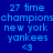 Blue background with light blue text reading '27 time champions new york yankees <3' in a of repeated identical sections