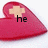 Red heart-shaped icon with beige cross symbol and black text fragments arranged across four views.