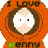 A contact sheet of six animated frames showing a cartoon character in an orange hooded jacket with text "I Love" above and "Kenny" below, arranged in 3x2 grid with visible pixelation and green color accents on the name.