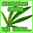 Animated contact sheet showing seven sequential frames of a cannabis leaf transforming into a smoking cigarette with text overlays.