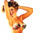 A pixelated pinup-style figure with dark hair poses against a white background, while green text reads "Original Icons .com" on the right.