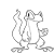 Pixelated grayscale image of a cartoonish creature with a long tail, large eyes, and a small mouth, standing upright on two legs.