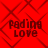 Red background with dark red diamond pattern and four identical text blocks reading "Padding Love" in pixelated font