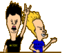 Animated sequence of two cartoon characters with exaggerated expressions and poses against a gray background.