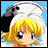 A pixelated anime-style character with blonde hair and a white headband appears on the left side of a contact sheet, while the right side displays text reading "Anime IM" and "com" in a glitchy font against a black background.