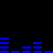 Blue rectangular bars of varying heights arranged in horizontal on a black background, forming an audio equalizer pattern