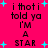 Pixelated text on bright pink background with cyan starbursts, displaying repeated phrases in black block letters.