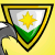 Animated sequence showing a gray elephant with white wings and green armor holding a shield that displays a yellow star on white and green background.