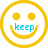Three yellow smiley face icons with blue text: 'keep', 'on', and 'holding on' in sequence.