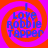 Four identical circular icons arranged in a , each with orange and purple concentric spirals surrounding blue text reading "I Love Robbie Tapper"
